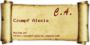 Czumpf Alexia névjegykártya